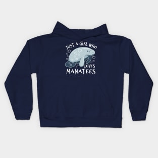 Just A Girl Who Loves Manatees - Cute Manatee Kids Hoodie